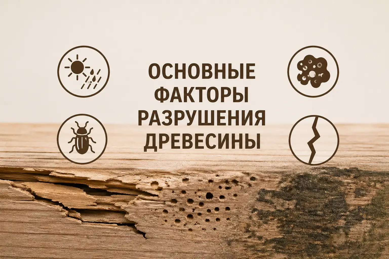 Факторы, способствующие разрушению древесины и меры по его предотвращению Факторы, способствующие разрушению древесины и меры по его предотвращению
